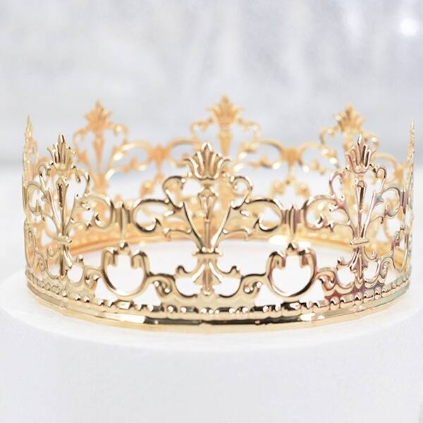 Cake Topper Realistic Looking RustProof Metal Crown Cake Topper Royal