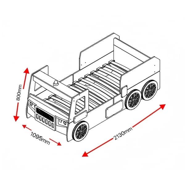 Wood Little Heroes Fire Truck Bed,Twin Size