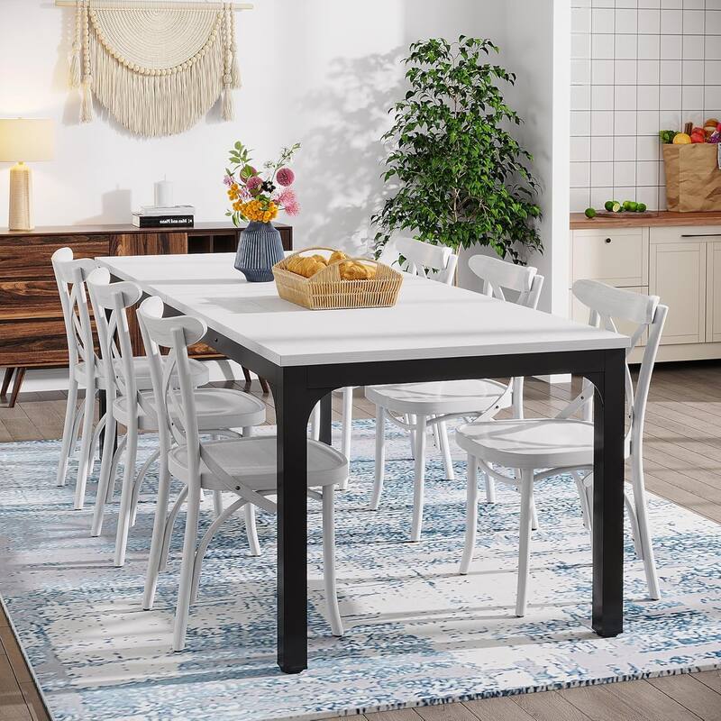 78.7" Rectangular Dining Table, Wood Kitchen Table for Home, Restaurant, Cafe, Office, Apartment, Bakery