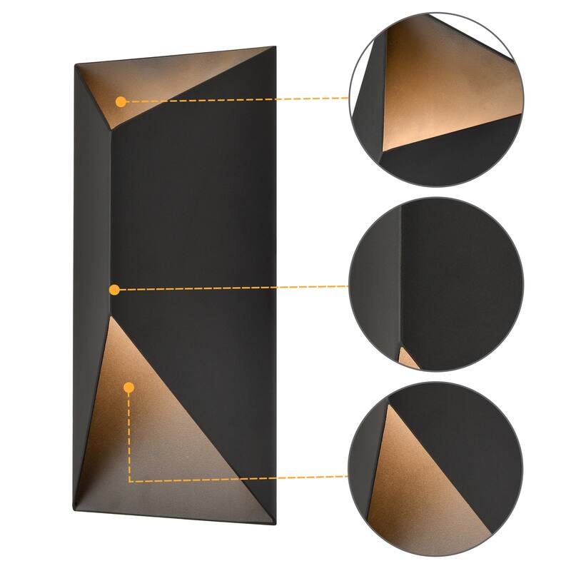 C Cattleya 2-Light Modern Matte Black Integrated LED Outdoor Wall Light