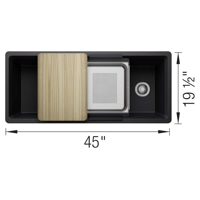 Blanco 443330 Inteos 45" Undermount Single Basin Granite Composite