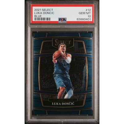 Luka Doncic 2021 Panini Select Blue Basketball Card #12 Graded PSA 10 - 8'6" x 11'6"