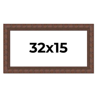 32x15 Frame Pewter Solid Wood Picture Frame Width 1.625 Inches | Interior Frame Depth 0.6875 Inches