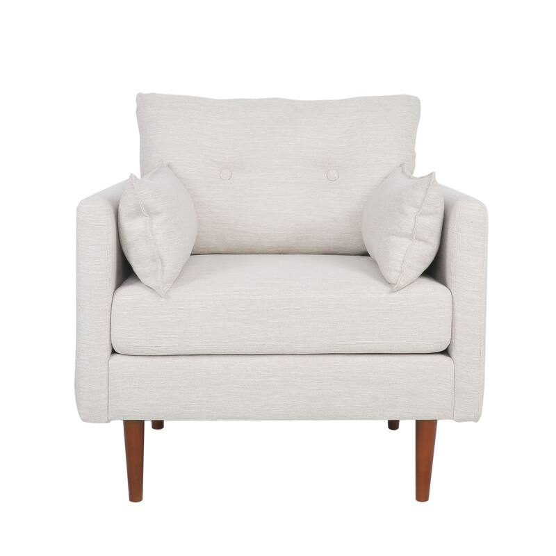 34.5" Upholstered Club Chair with Pillows
