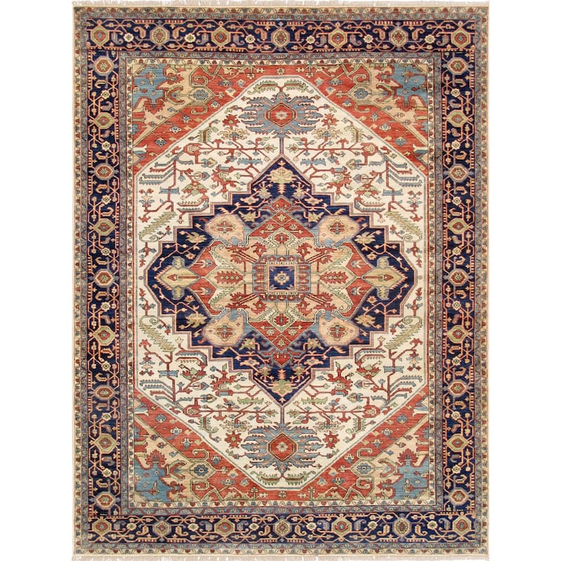 Pasargad Home Serapi Hand-Knotted Wool Area Rug - 10' x 14' - Ivory