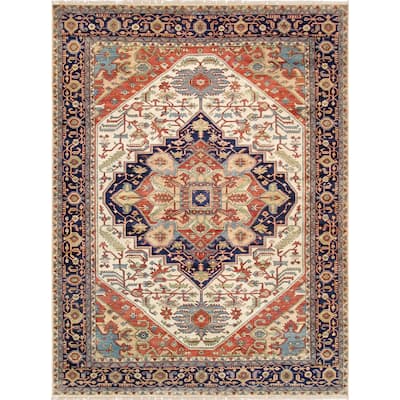 Pasargad Home Serapi Hand-Knotted Wool Area Rug