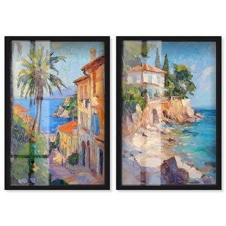 Coastal Escape Duo Vintage Wall Art Shadowbox Print by Art Remedy - Bed ...
