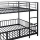preview thumbnail 17 of 70, Metal Bunk Bed with Slide and Door, Twin Over Twin/Full Over Full Low Bunk Bedframe with Fence Guardrails and Ladder for 2 Kids