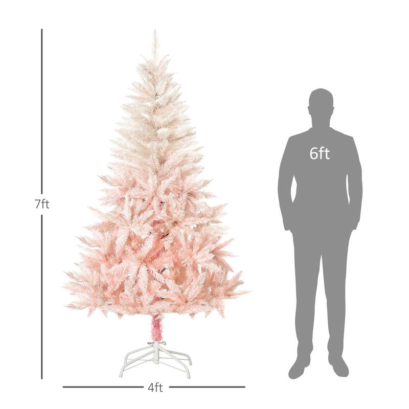 7ft Artificial Christmas Tree with Lush Spruce Branches Flame Retardant and Easy Assembly