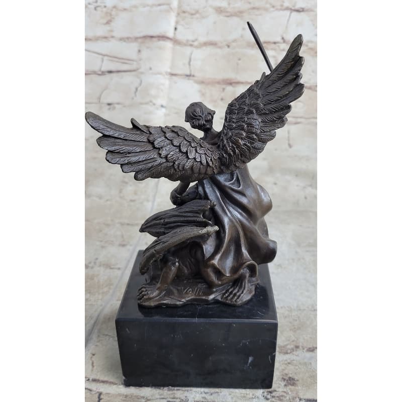 Signed Original Valli Religious Church St.Michael Lucifer Bronze Sculpture Sale