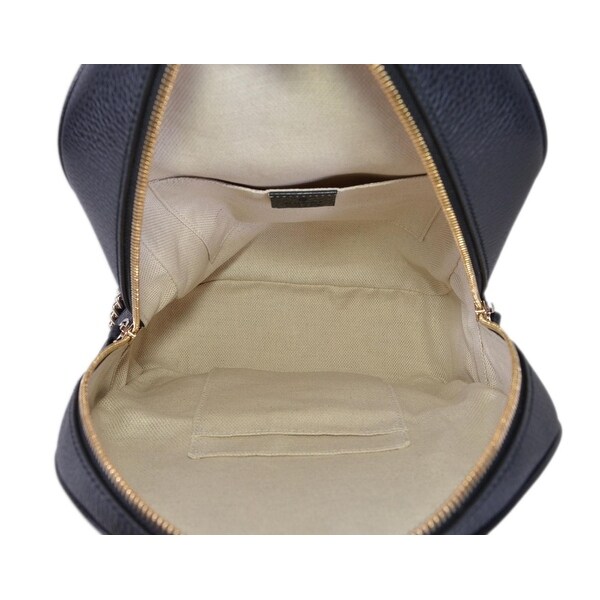 gucci pebbled calfskin soho chain backpack black