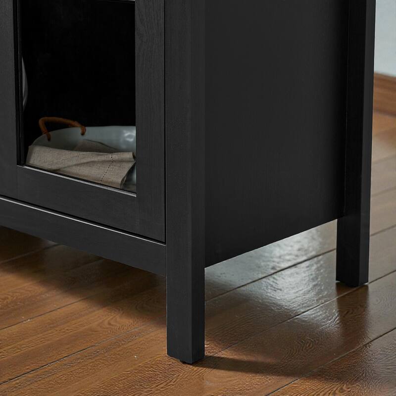 High Arched Wooden Storage Cabinet with LED Light, Adjustable Glass Shelves, Modern Retro Multi-Functional Display Locker