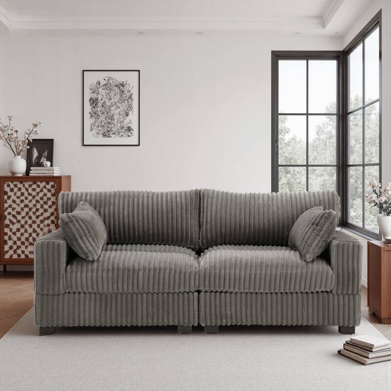 80"Plush Upholstery Loveseat Modular Sofa Couch