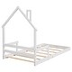 preview thumbnail 43 of 52, Pine Wood House-Shaped Headboard Floor Bed with Handrails and slats for Bedroom