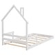 preview thumbnail 16 of 22, Twin Montessori Toddler Floor Bed Frame, House-Shaped Frame Headboard Bed with Fences, Pine Wood with Full-Length Guardrails