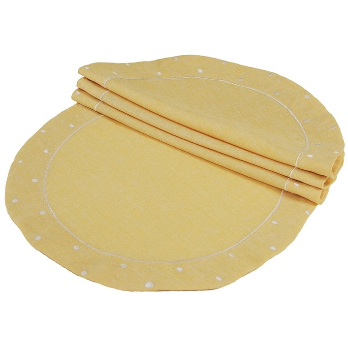 Breen Polyester Polka Dots Round Placemat 16"