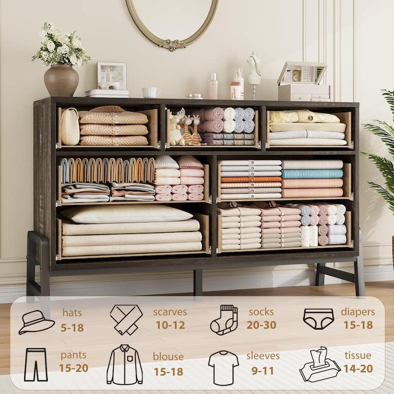 52" Dresser for Bedroom, 7 Dresser