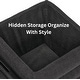 preview thumbnail 12 of 32, Modern Cube Ottoman with Tray Top and Hidden Storage Linen Seat