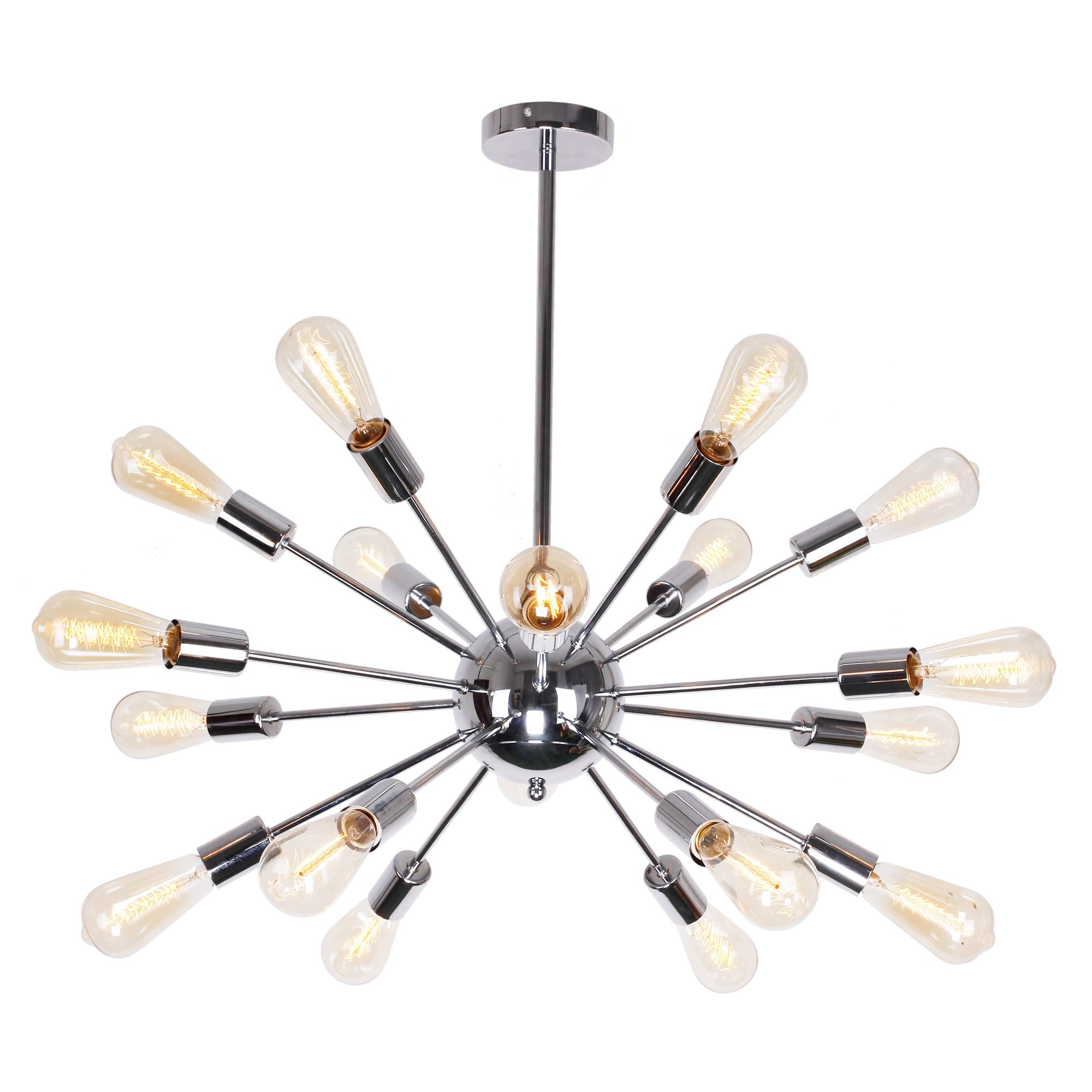 Sputnik 18-Light Metal Chrome Chandelier - Chandeliers For Bedrooms by Overstock.com