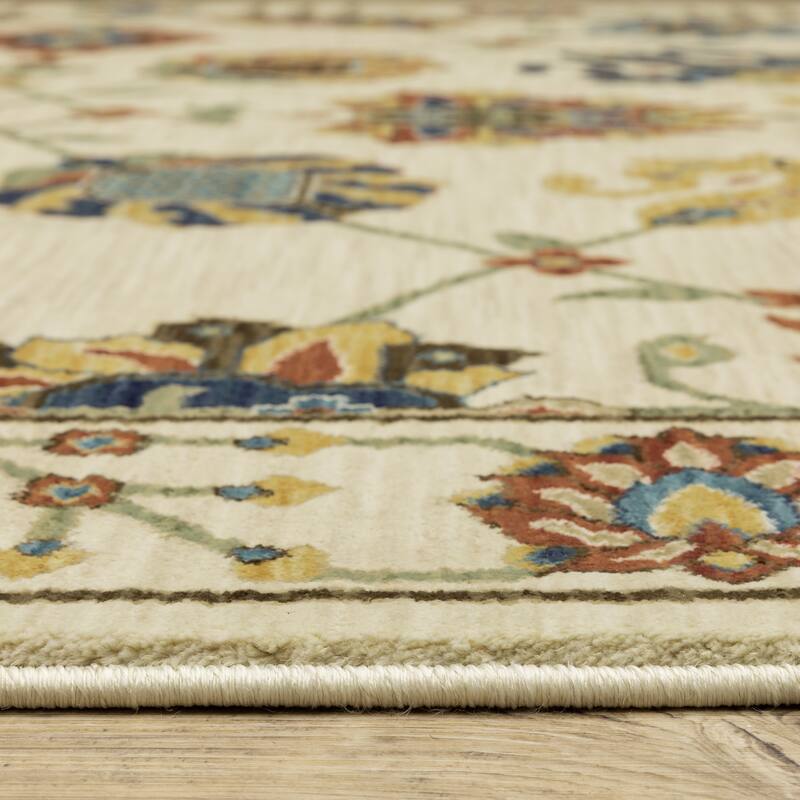 Style Haven Federica Floral Oriental Fringe Edge Area Rug