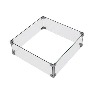 Outdoor Ashton Fire Pit Square Wind Screen 22" x 22" - 22-in L x 22-in W x 7.7-in H