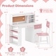 preview thumbnail 3 of 8, Gymax Kids Desk & Chair Set w/Chair Hutch 3-Layer Side Shelf Storage