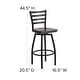 preview thumbnail 3 of 9, Ladder Back Swivel Metal Barstool - 16.5"W x 20.5"D x 44.5"H - 16.5"W x 20.5"D x 44.5"H