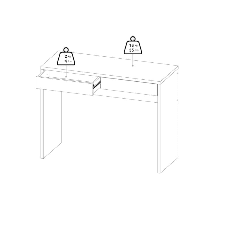 Porch & Den Wilbur Home Office Writing Desk with 2 Storage Drawers