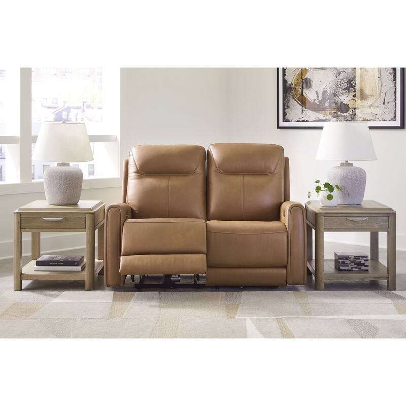 Signature Design by Ashley Tryanny Brown Power Reclining Loveseat - 58.38"W x 38.75"D x 43"H