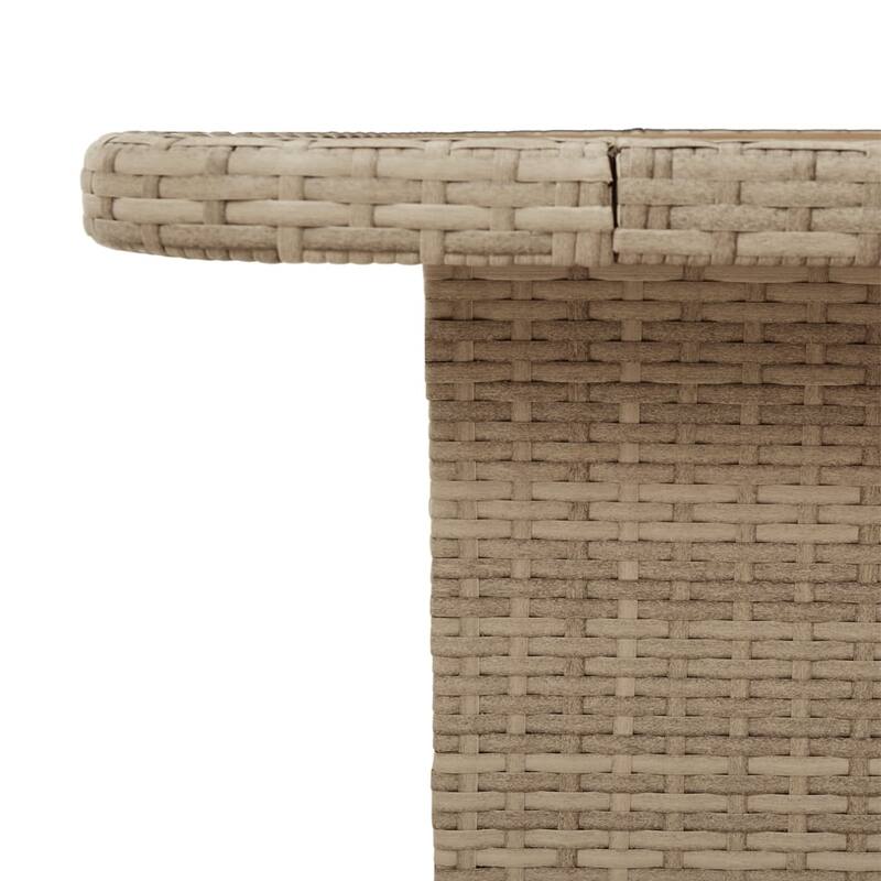 vidaXL Garden Table Beige and Brown - 43.3 x 43.3 x 28.0 in