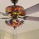 preview thumbnail 1 of 9, Copper Grove Guasipati 52-inch Tiffany-style Magna Carta Ceiling Fan - 52"L x 52"W x 16.5 Red - Pull Chain