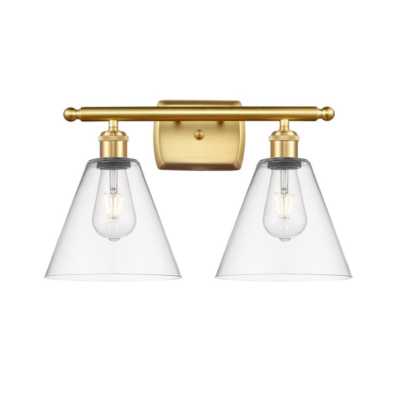 Innovations Lighting 516-2W-11-18 Berkshire Vanity Berkshire 2 Light - Satin Gold / Clear