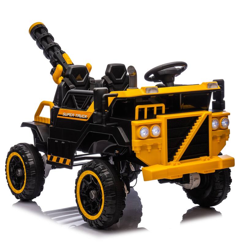 Kids Electric Ride-On Car-Spacious 3-Seater,Powerful 4-Motor Drive,Parental Remote Control,Led Lights - Yellow