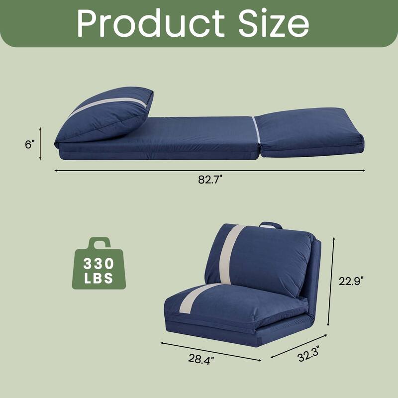 Adjustable Floor Sofa Bed for Adults & Pets - 6-Position Foldable Design with Corduroy Upholstery