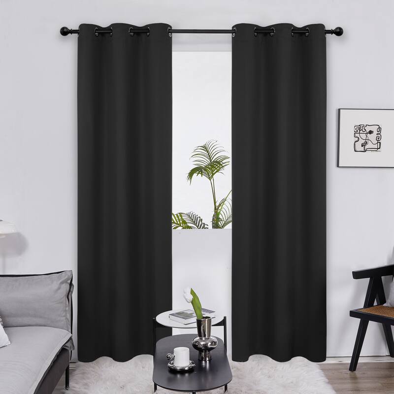 Deconovo Grommet 38 Width Curtain (2 Panel) - 38x84 - Black