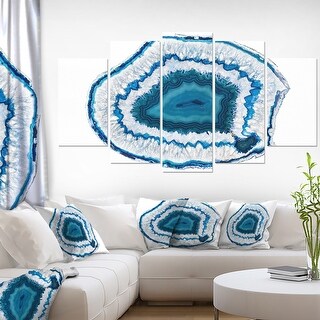 Blue Agate Crystal" Abstract Canvas Wall Art Print - Bed Bath & Beyond ...
