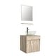preview thumbnail 7 of 39, 24" Bathroom Vanity Set Tempered Glass/ Ceramics Sink Combo Wall Mounted Natural Cabinet Faucet Drain Mirror