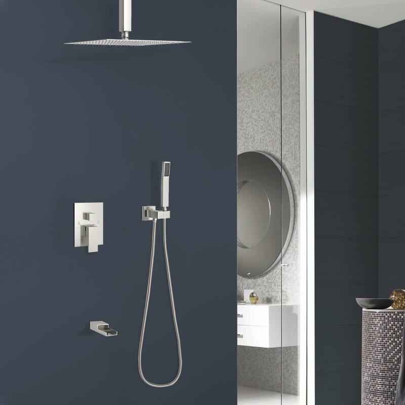 Topcraft 12-inch Ceiling Mount Square Shower System with Rough-in Valve - 12*12