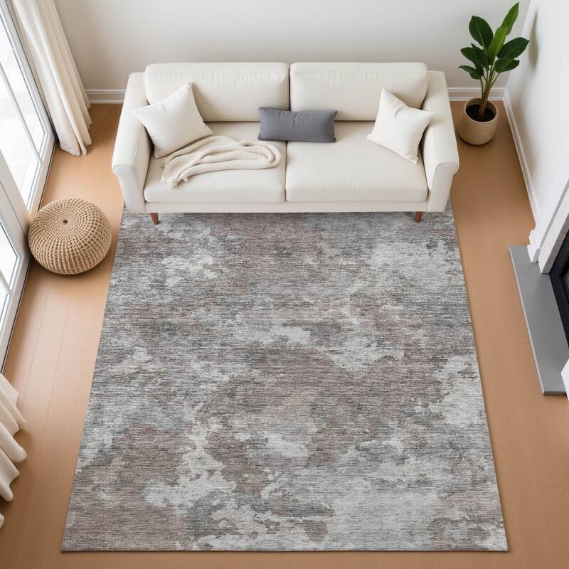 Premium Washable Super Soft Abstract Casual Mayfield Rug - Brown - 9' x 12'
