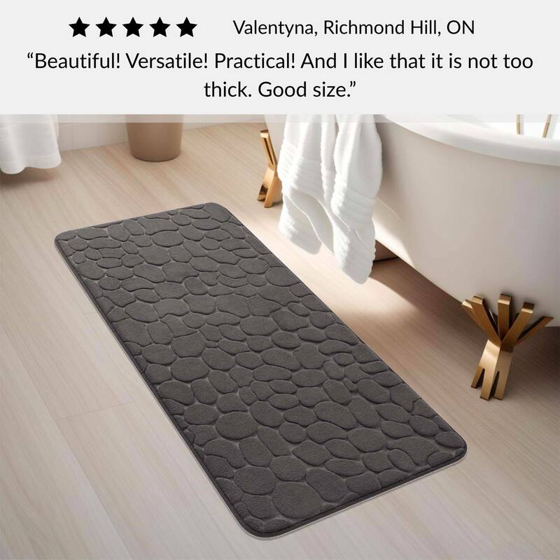 Memory Foam Runner Bath Mat Pebble Design 48x18