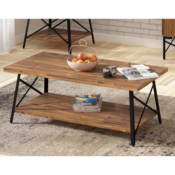 Carbon Loft Oliver Modern Rustic Wood Coffee Table