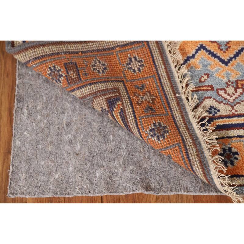 Geometric Orange Heriz Serapi Runner Rug Hand-knotted Wool Carpet - 2'8"x 7'11"