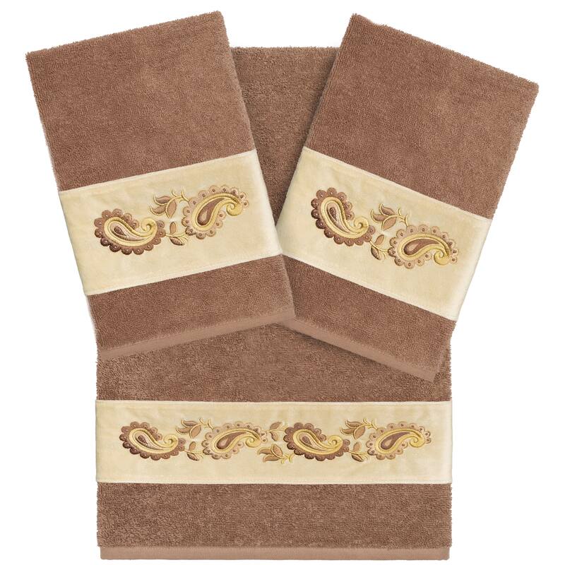 Authentic Hotel and Spa Turkish Cotton Mackenzie 3PC Towel Set - Latte