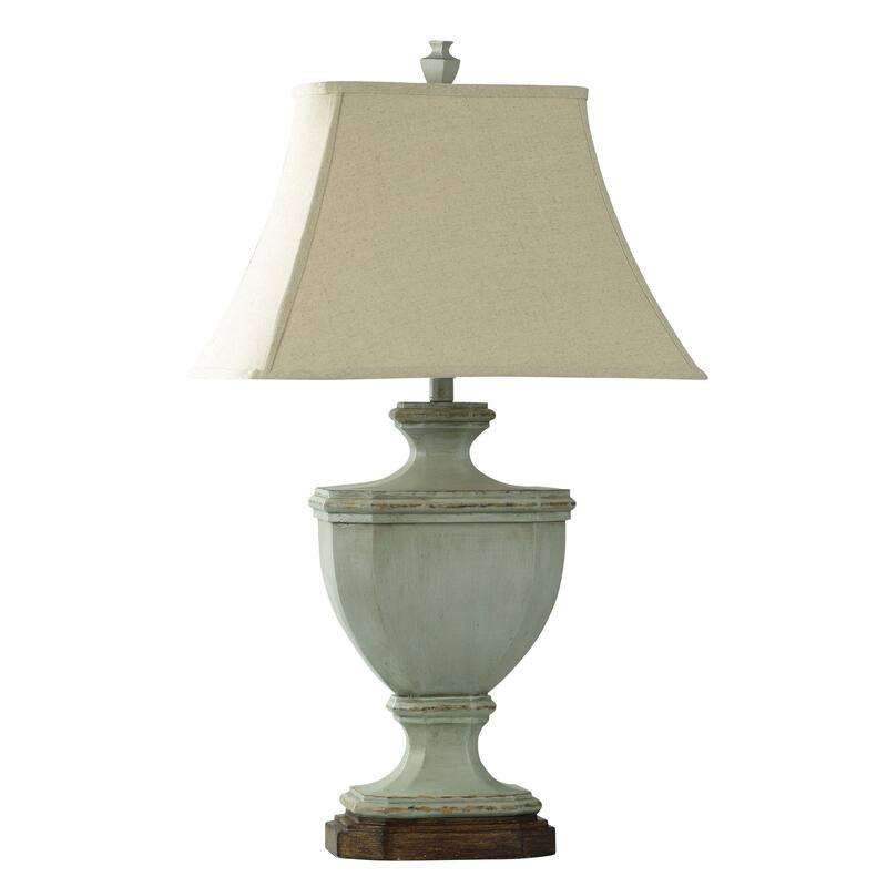 Oldsbury Blue Table Lamp - Farmhouse Style With Beige Shade