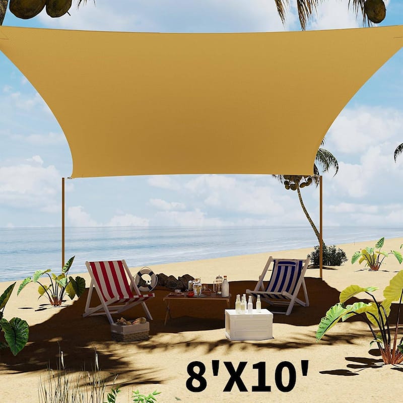 8'X10' Sun Shade Sail Shade Cloth, Sunshade for Patio, Backyard, Deck, Garden, Sand - Camel