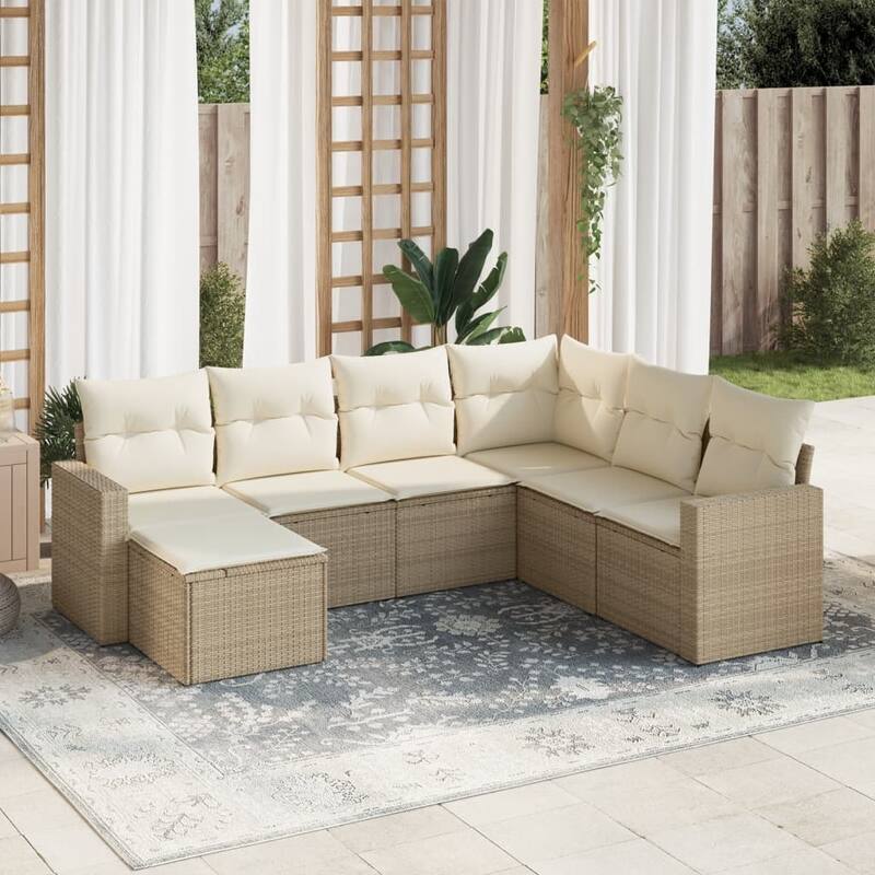 vidaXL Garden Sofa Set Beige - 21.7 x 21.7 x 14.6