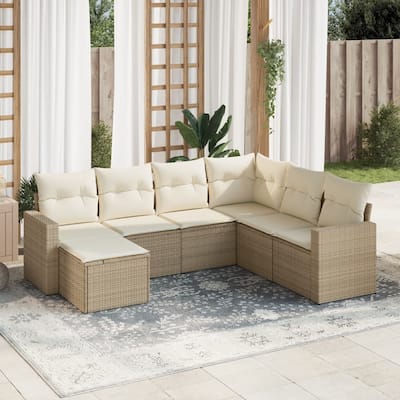 vidaXL Garden Sofa Set Beige - 21.7 x 21.7 x 14.6
