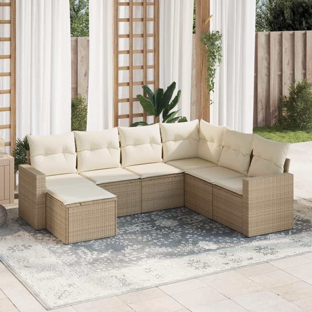 vidaXL Garden Sofa Set Beige - 21.7 x 21.7 x 14.6