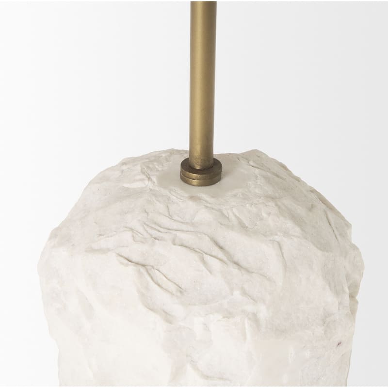 Rini Gold Metal and White Marble Accent Table - 15.0L x 15.0W x 24.5H