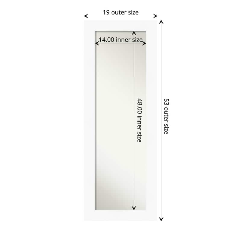 Non-Beveled Full Length On The Door Mirror -White Frame - Cabinet White
